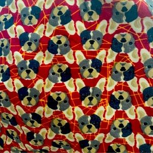 Lularoe leggings french bulldog print with red background